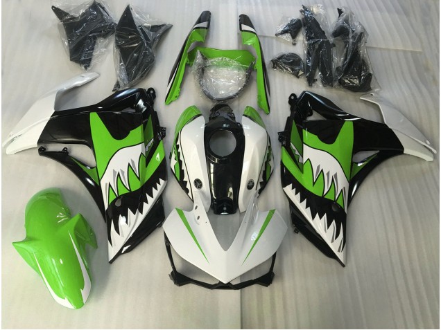 2015-2018 Lime Green and White Shark Yamaha R3 Motorcycle Fairings 2015-2018 Lime Green and White Shark Yamaha R3 Motorcycle Fairings