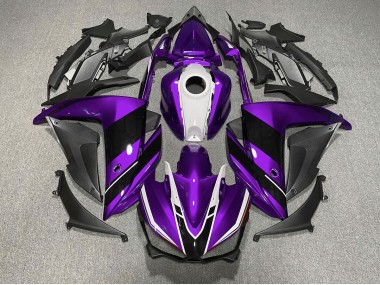 2015-2018 Purple Black and White Yamaha R3 Motorcycle Fairings