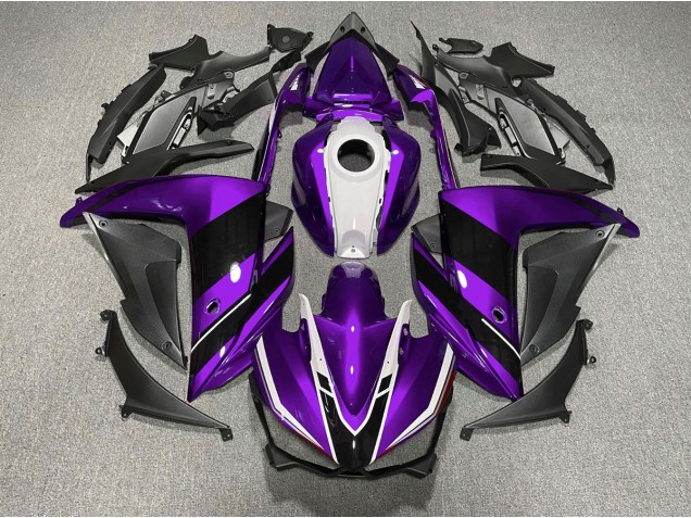 2015-2018 Purple Black and White Yamaha R3 Motorcycle Fairings 2015-2018 Purple Black and White Yamaha R3 Motorcycle Fairings