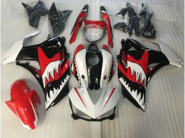2015-2018 Red and White Shark Yamaha R3 Motorcycle Fairings