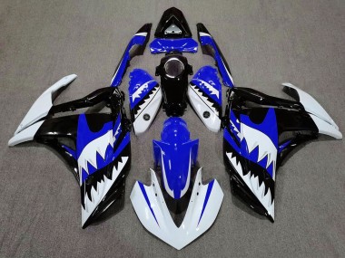 2015-2018 White Shark & Blue Yamaha R3 Motorcycle Fairings