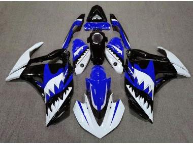 2015-2018 White Shark & Blue Yamaha R3 Motorcycle Fairings
