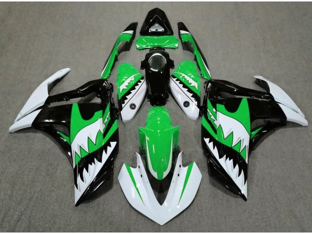 2015-2018 White Shark & Green Yamaha R3 Motorcycle Fairings 2015-2018 White Shark & Green Yamaha R3 Motorcycle Fairings