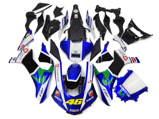 2015-2019 Blue and White 46 Yamaha R1 Motorcycle Fairings 2015-2019 Blue and White 46 Yamaha R1 Motorcycle Fairings