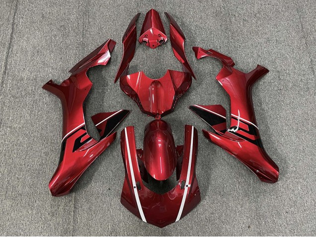 2015-2019 Deep Red & Black and White accents Yamaha R1 Motorcycle Fairings 2015-2019 Deep Red & Black and White accents Yamaha R1 Motorcycle Fairings