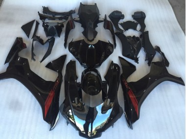 2015-2019 Gloss Black with Red Logo Yamaha R1 Motorcycle Fairings