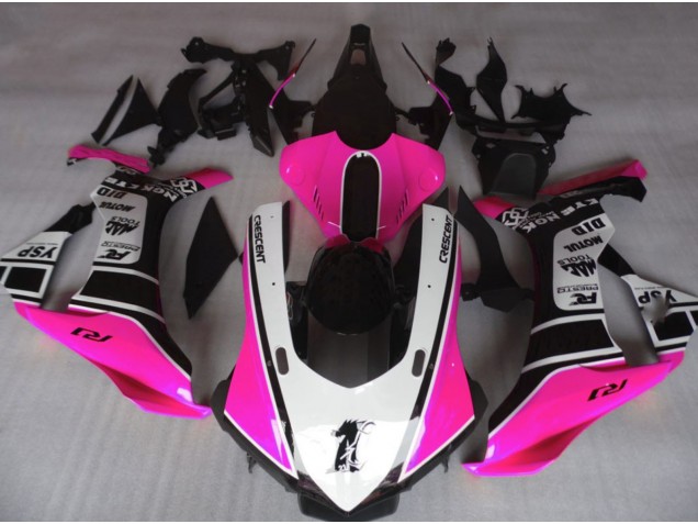 2015-2019 Gloss Pink & White Yamaha R1 Motorcycle Fairings 2015-2019 Gloss Pink & White Yamaha R1 Motorcycle Fairings