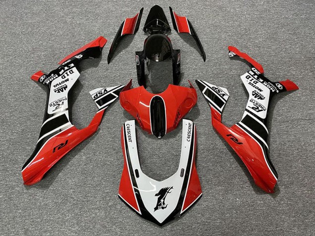 2015-2019 Gloss Red & White Yamaha R1 Motorcycle Fairings 2015-2019 Gloss Red & White Yamaha R1 Motorcycle Fairings