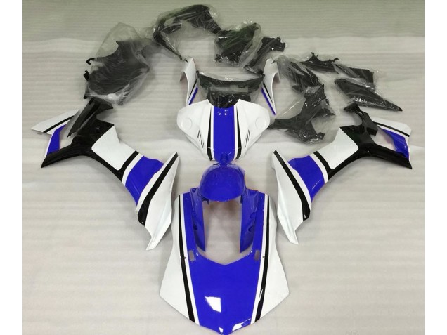 2015-2019 Gloss White Blue and Black Yamaha R1 Motorcycle Fairings 2015-2019 Gloss White Blue and Black Yamaha R1 Motorcycle Fairings