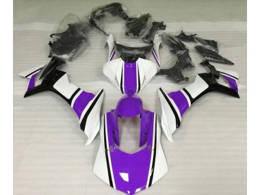 2015-2019 Gloss White Purple and Black Yamaha R1 Motorcycle Fairings