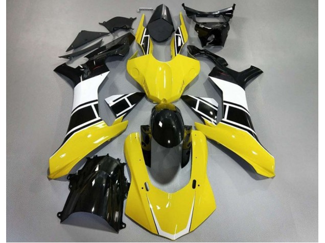 2015-2019 Gloss Yellow White and Black Yamaha R1 Motorcycle Fairings 2015-2019 Gloss Yellow White and Black Yamaha R1 Motorcycle Fairings