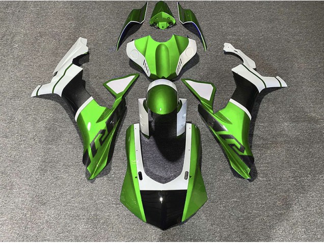 2015-2019 Green & Carbon Fiber Accents Yamaha R1 Motorcycle Fairings 2015-2019 Green & Carbon Fiber Accents Yamaha R1 Motorcycle Fairings