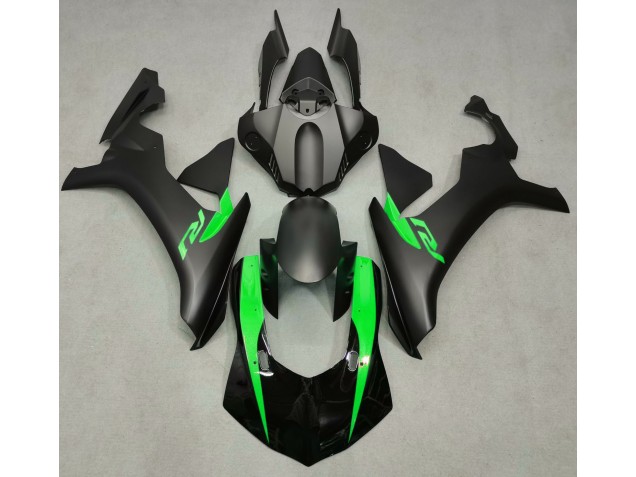 2015-2019 Matte Black & Green Yamaha R1 Motorcycle Fairings 2015-2019 Matte Black & Green Yamaha R1 Motorcycle Fairings