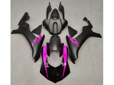 2015-2019 Matte Black & Pink Yamaha R1 Motorcycle Fairings