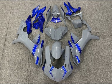 2015-2019 Nardo Gray & Blue Accents Yamaha R1 Motorcycle Fairings