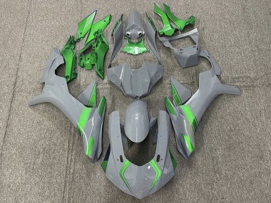 2015-2019 Nardo Gray & Green Accents Yamaha R1 Motorcycle Fairings