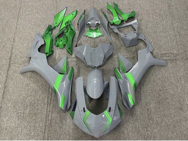 2015-2019 Nardo Gray & Green Accents Yamaha R1 Motorcycle Fairings