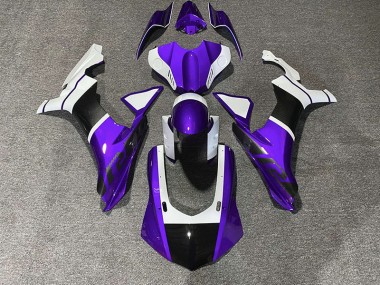 2015-2019 Purple & Carbon Fiber Accents Yamaha R1 Motorcycle Fairings