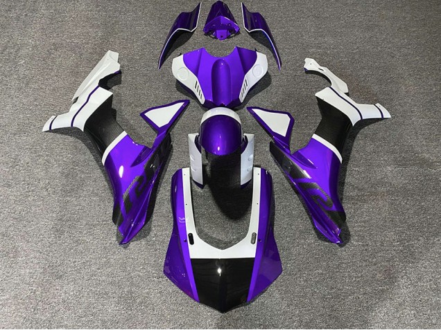 2015-2019 Purple & Carbon Fiber Accents Yamaha R1 Motorcycle Fairings 2015-2019 Purple & Carbon Fiber Accents Yamaha R1 Motorcycle Fairings