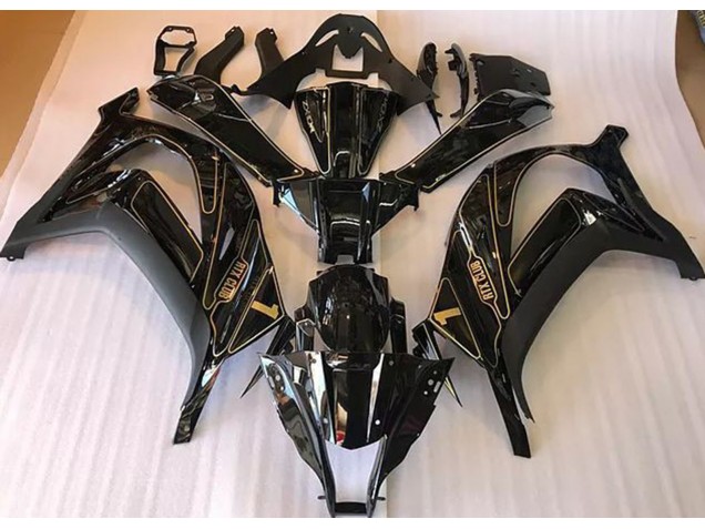 2016-2019 Black and Gold Kawasaki ZX10R Motorcycle Fairings 2016-2019 Black and Gold Kawasaki ZX10R Motorcycle Fairings