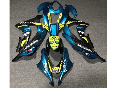 2016-2019 Light Blue Shark Kawasaki ZX10R Motorcycle Fairings