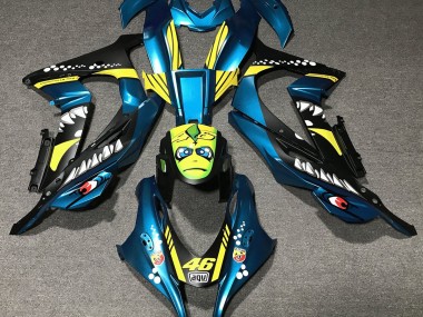 2016-2019 Light Blue Shark Kawasaki ZX10R Motorcycle Fairings