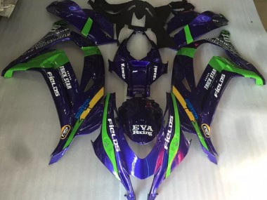 2016-2019 Purple Green and Gloss Kawasaki ZX10R Motorcycle Fairings