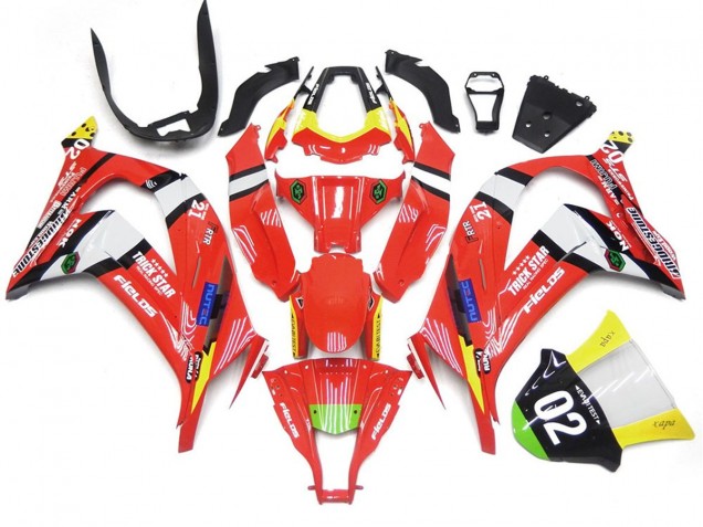 2016-2019 Red and Black w White Kawasaki ZX10R Motorcycle Fairings 2016-2019 Red and Black w White Kawasaki ZX10R Motorcycle Fairings