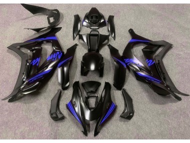 2016-2019 Satin Black & Blue Kawasaki ZX10R Motorcycle Fairings