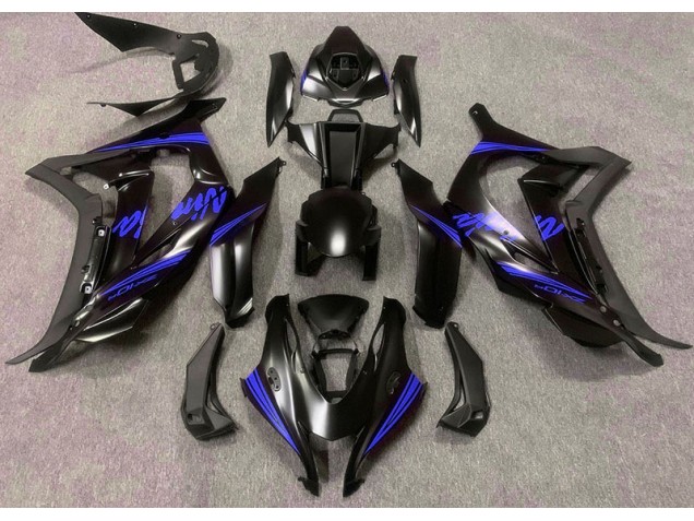 2016-2019 Satin Black & Blue Kawasaki ZX10R Motorcycle Fairings