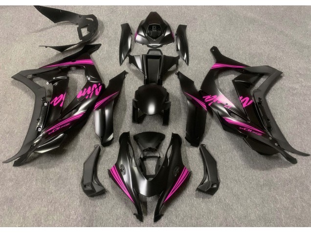 2016-2019 Satin Black & Pink Kawasaki ZX10R Motorcycle Fairings 2016-2019 Satin Black & Pink Kawasaki ZX10R Motorcycle Fairings