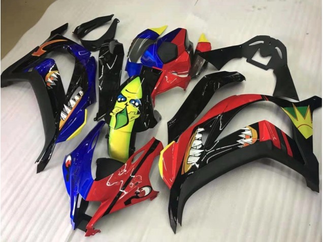 2016-2019 Share Red and Blue Kawasaki ZX10R Motorcycle Fairings 2016-2019 Share Red and Blue Kawasaki ZX10R Motorcycle Fairings