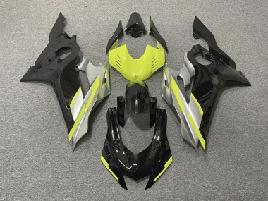 2017-2019 Black with Floro Yellow Yamaha R6 Motorcycle Fairings