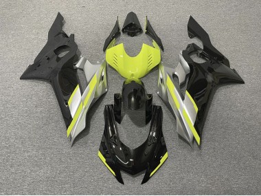 2017-2019 Black with Floro Yellow Yamaha R6 Motorcycle Fairings