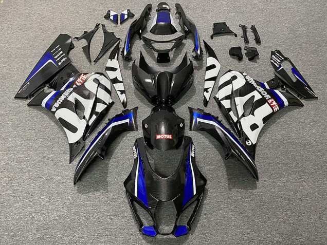 2017-2019 Carbon Fiber Style & Blue Suzuki GSXR 1000 Motorcycle Fairings