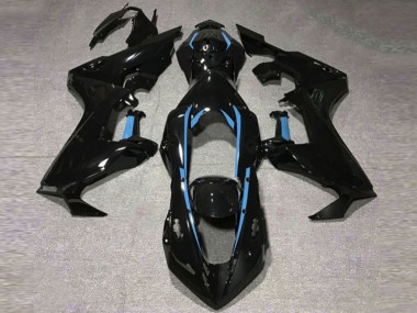 2017-2019 Gloss Black & Light Blue Lining Honda CBR1000RR Motorcycle Fairings