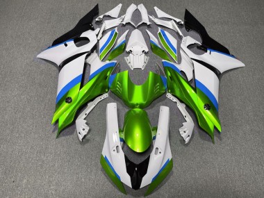 2017-2019 Gloss Green and Light Blue Yamaha R6 Motorcycle Fairings