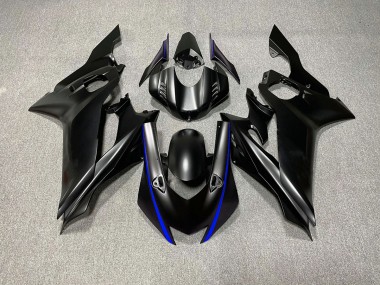 2017-2019 Matte Black & Blue Accents Yamaha R6 Motorcycle Fairings