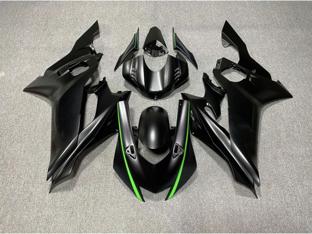 2017-2019 Matte Black & Green Accents Yamaha R6 Motorcycle Fairings 2017-2019 Matte Black & Green Accents Yamaha R6 Motorcycle Fairings
