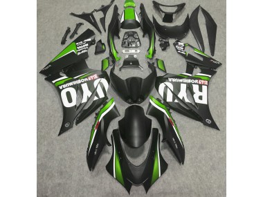 2017-2019 Matte Black & Green Suzuki GSXR 1000 Motorcycle Fairings