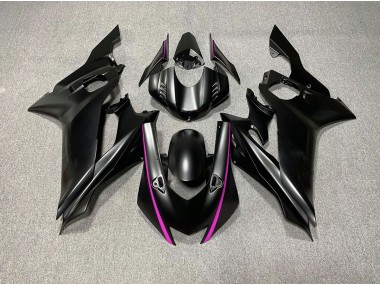 2017-2019 Matte Black & Pink Accents Yamaha R6 Motorcycle Fairings