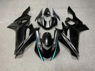 2017-2019 Matte Black & Teal Accents Yamaha R6 Motorcycle Fairings