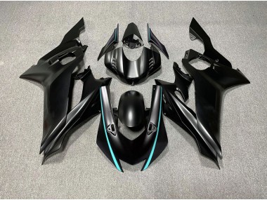 2017-2019 Matte Black & Teal Accents Yamaha R6 Motorcycle Fairings