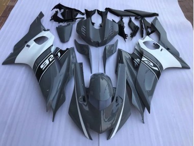 2017-2019 Nardo Grey and White Yamaha R6 Motorcycle Fairings