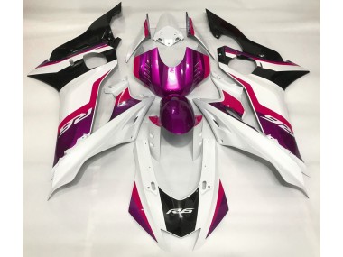2017-2019 Pink and Gloss White Yamaha R6 Motorcycle Fairings