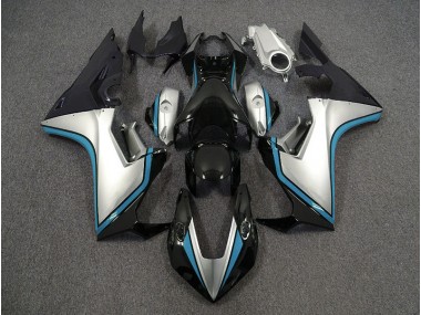 2017-2019 Silver and Black & Light Blue Honda CBR1000RR Motorcycle Fairings