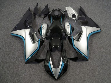2017-2019 Silver and Black & Light Blue Honda CBR1000RR Motorcycle Fairings