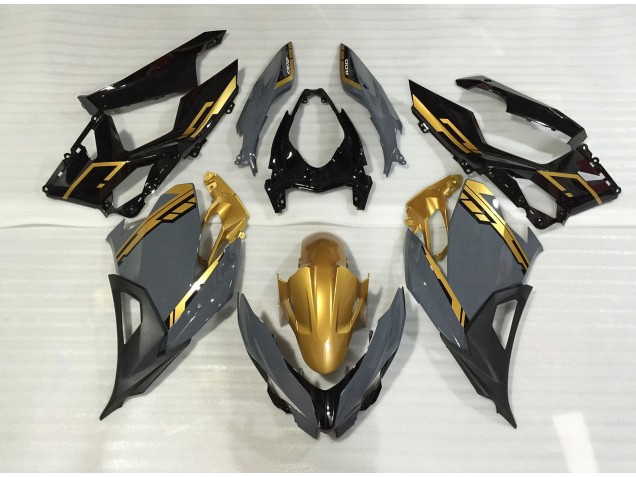 2018-2020 Nardo Gray and Gold Kawasaki Ninja 400 Motorcycle Fairings 2018-2020 Nardo Gray and Gold Kawasaki Ninja 400 Motorcycle Fairings