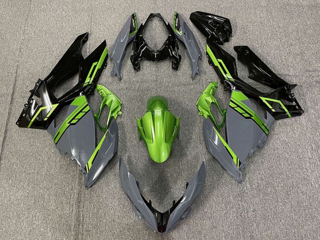 2018-2020 Nardo Gray and Green Kawasaki Ninja 400 Motorcycle Fairings 2018-2020 Nardo Gray and Green Kawasaki Ninja 400 Motorcycle Fairings
