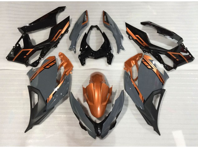 2018-2020 Nardo Gray and Orange Kawasaki Ninja 400 Motorcycle Fairings